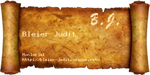 Bleier Judit névjegykártya
